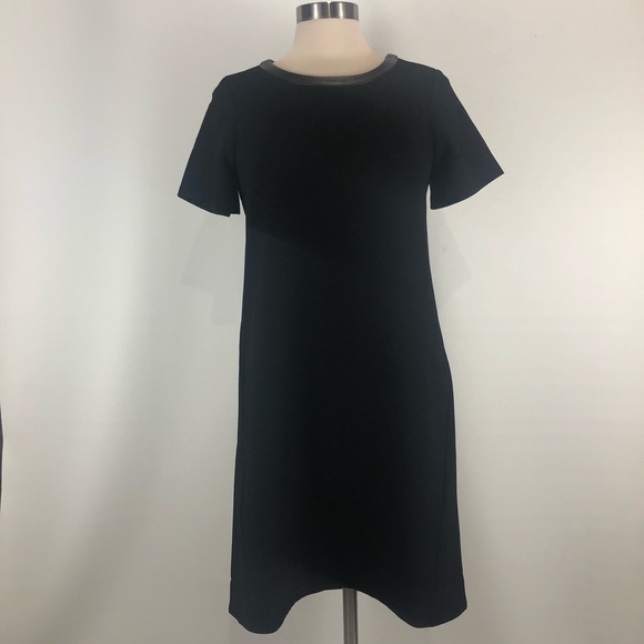 Madewell leather trim black dress S - Picture 2 of 8